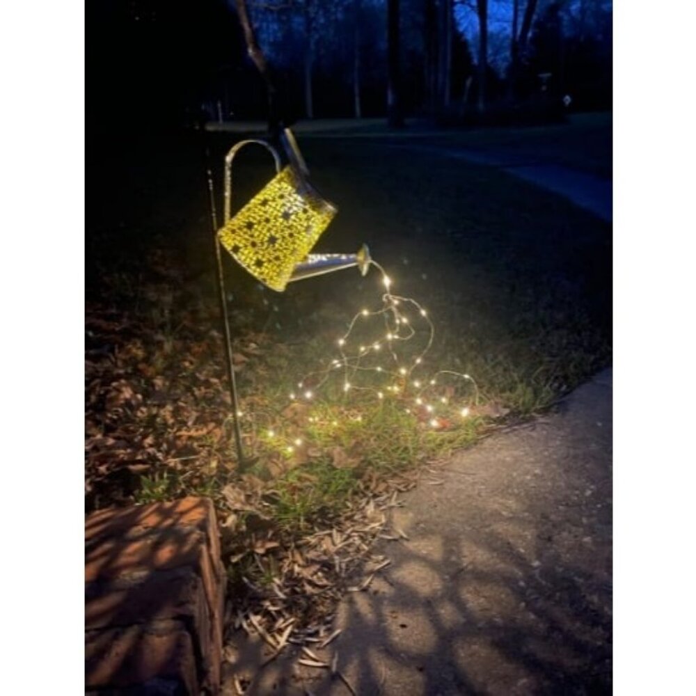 Solar Lights Outdoor Garden Decorations,Watering Can Landscape Light